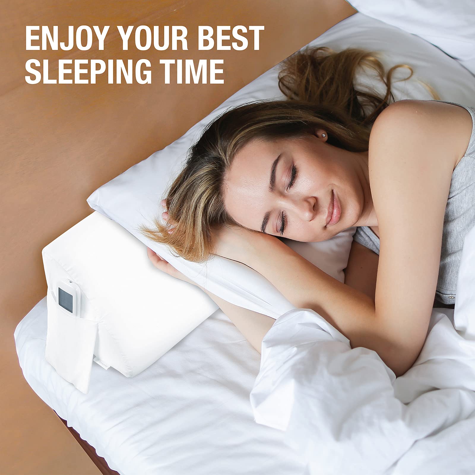 Vekkia King Bed Wedge Pillow for Headboard – High-Density Foam Fills Gaps (0-5.5