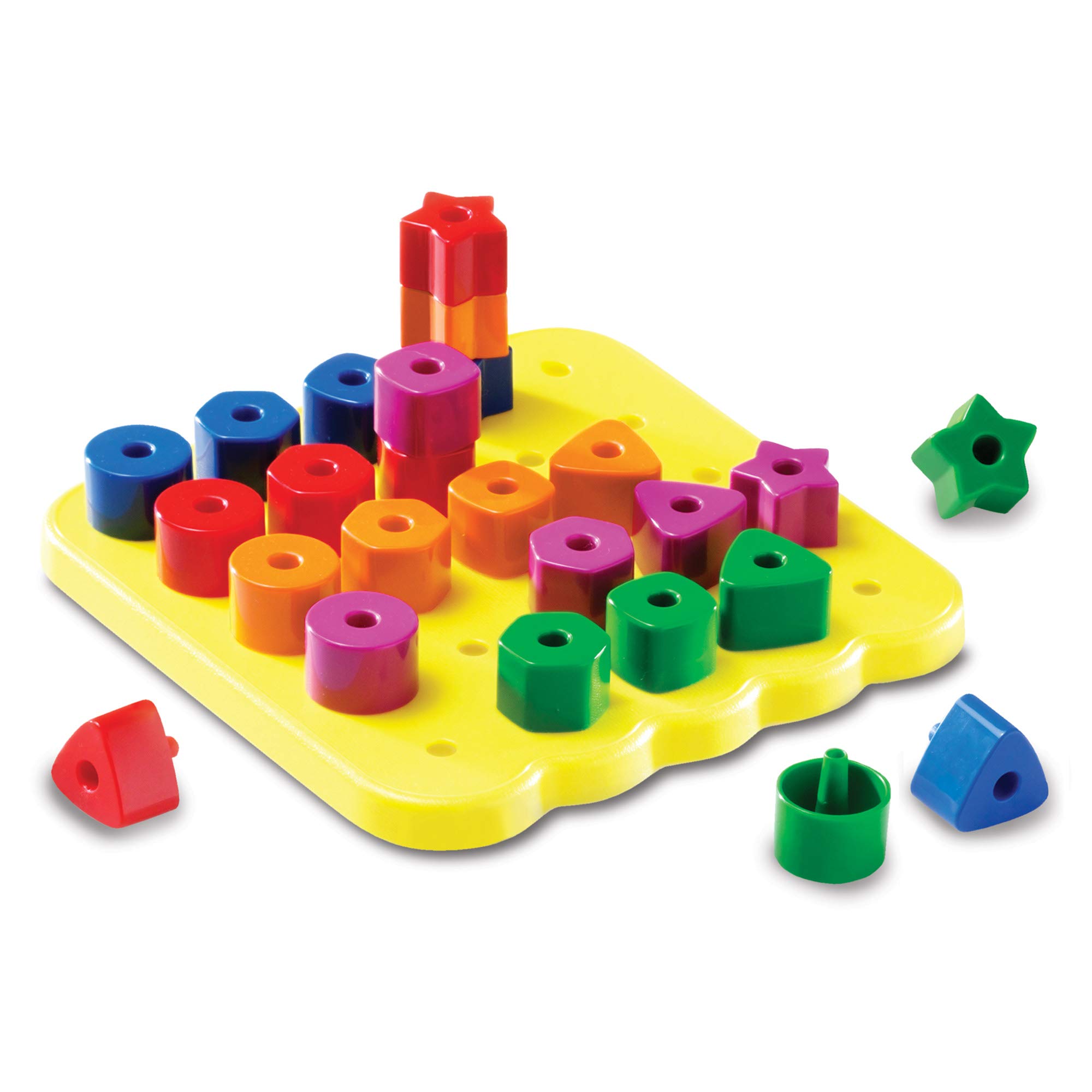 Learning Resources Stacking Shapes Peg Board - 25 Piece - Ages 3-6
