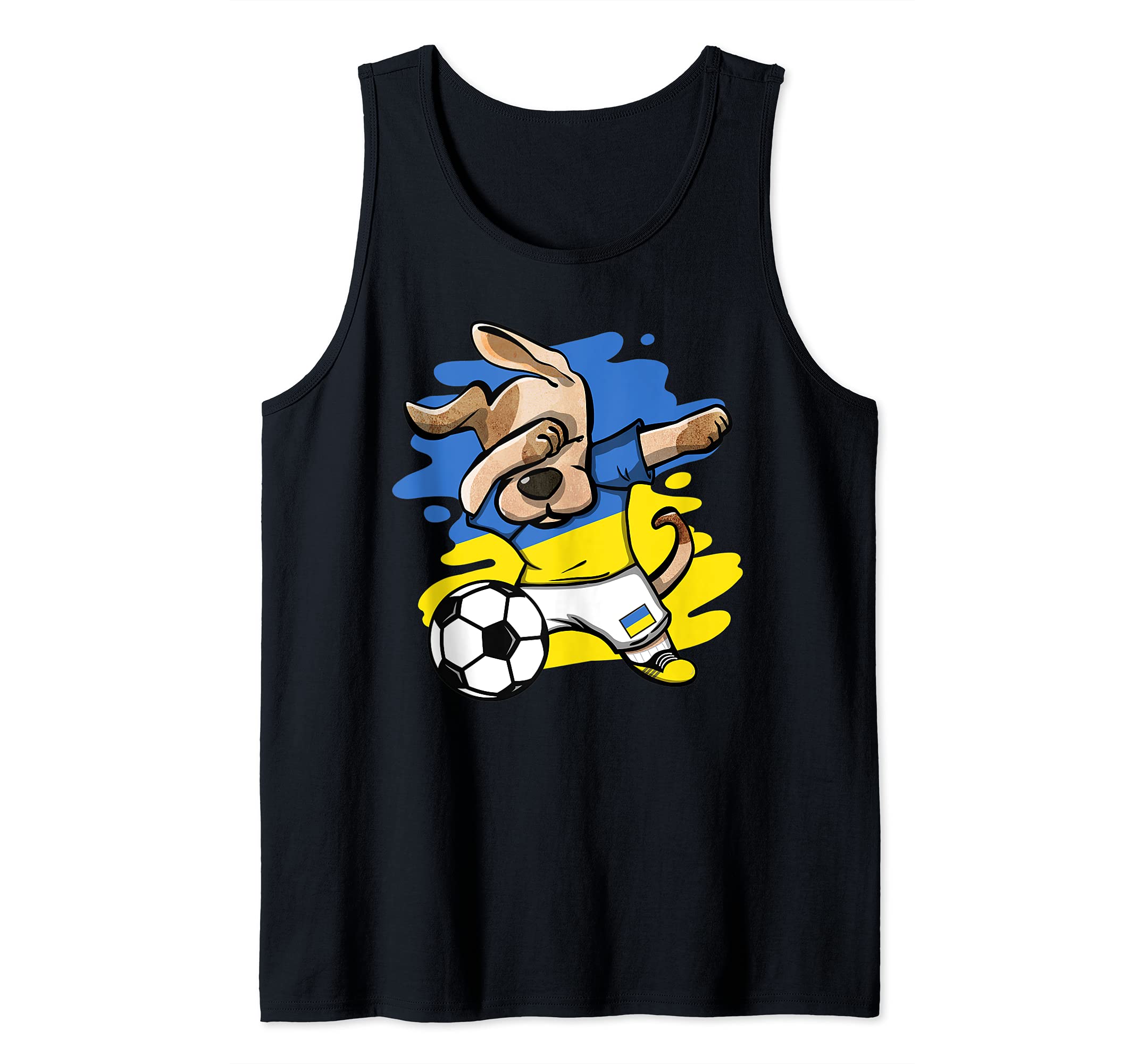 Dab Dog Ukraine Soccer Fans Jersey Ukrainian Flag Football Tank Top