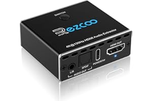 4K@120Hz HDMI 2.1 eARC Audio Extractor Atmos ARC CEC VRR ALLM EDID HDCP2.3 Fit Various Video- SPDIF 5.1CH Optical Toslink,Ste