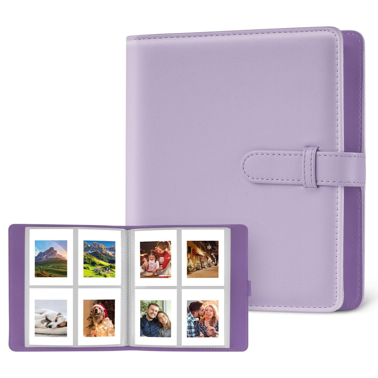 Flintronic Photo Albums, 256 Pockets Scrapbook Memory Book, 64 Pages Mini Film Album for Polaroid Zink Photos Paper/Fujifilm Instax Mini Film/Kodak Zink/HP Sprocket Photo Paper- Purple