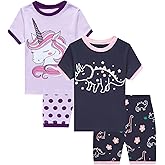 Little bety Girls Cotton Pajamas Short Sleeve Pjs Toddler Summer Sleepwear Sets