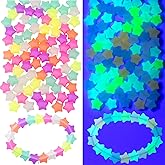 VARMDUKKE 100 PCS Glow in The Dark Star Beads, Colorful Star Shape Loose Spacer Beads for Bracelets, Cute Glowing Stars for Jewelry Making, Necklace, Keychains, Earrings