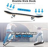 CLYCTIP 31x8 Inch Complete Skateboard Purple 8-Layer Maple Double Kick view 3