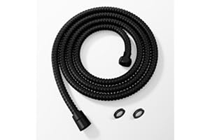 JOMOO Shower Hose, 118 Inch Extra Long Stainless Steel Handheld Shower Hose Extension/Replacement with Brass Insert and Nut, Flexible Anti-Kink Shower Head Hose for Bathroom, Matte Black