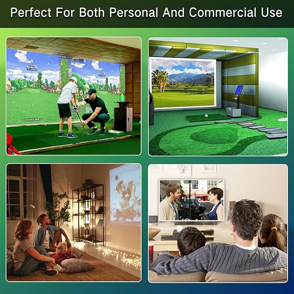 DURBLES GOLF SIMULATOR IMPACT SCREEN – PREMIUM TRIPLE LAYER LAUNCH MONITOR PROJECTOR WITH HD VISUALS FOR INDOOR PRACTICE, ENCLOSURE AND NET – HITTING SCREEN WITH GROMMETS & BUNGEE CORDS