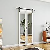 SOLRIG Bi-Fold Barn Door 36"（18" x2） x 84", 1