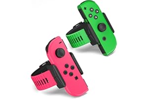 Narati Wrist Bands for Just Dance 2025 2024 2023 2022 2021 Switch, Adjustable Size Silicone Wrist Straps Compatible with Joy Cons & Switch OLED Model, 2 Pack for Adults and Children