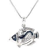 Jewelry Trends Sterling Silver Tropical Fish Pendant on 18 Inch Box Chain Necklace
