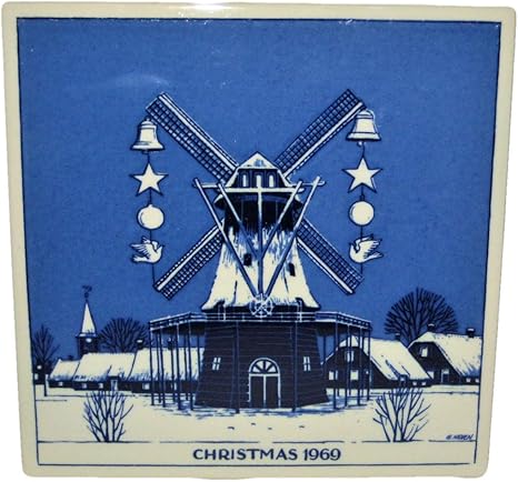 Amazon Gerrit Neven ロイヤルデルフトヴィンテージ 1969 ホランドクリスマス 15 24x15 24cm 磁器タイル インテリア オンライン通販