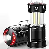 2 Pack Camping Lanterns Camping Accessories USB Rechargeable and Battery Powered 2-in-1 LED Lanterns, Hurricane Lights with Flashlight and Magnet Base for Camping, Hiking, Emergency, Outage