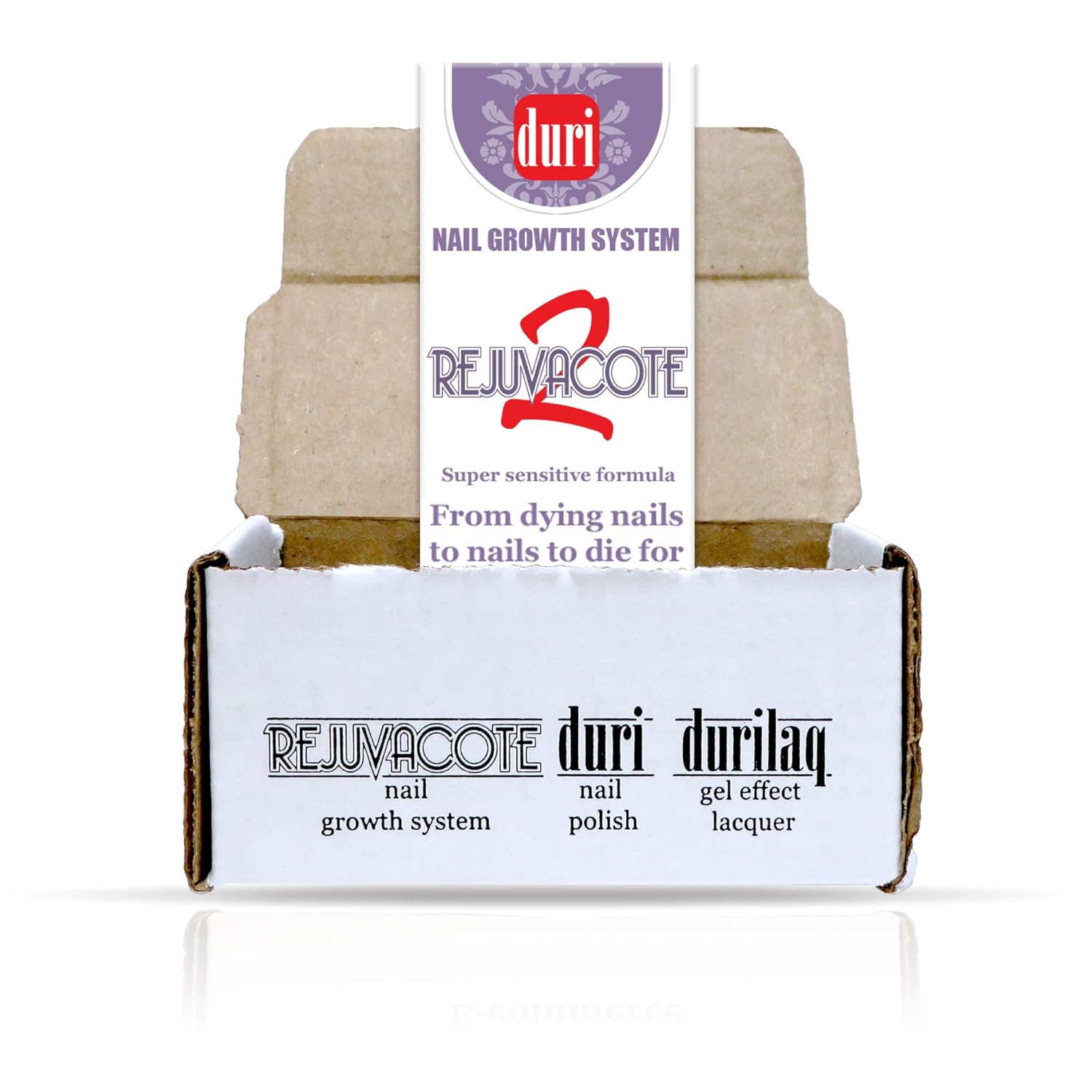 duri Rejuvacote 2 Nail Growth System, Super sensitive formula, Base and Top Coat, 0.61 fl.oz. : Beauty