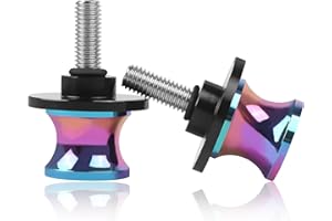 CHIFUN 2Pcs 8MM M8 X1.5 Motorcycle Swing Arm Spools Sliders CNC Aluminum Swingarm Spools Stand Screw Compatible with Z900 Z1000 ZX10R ZX6R CBR600RR CBR900RR CBR1000RR(Rainbow Titanium)