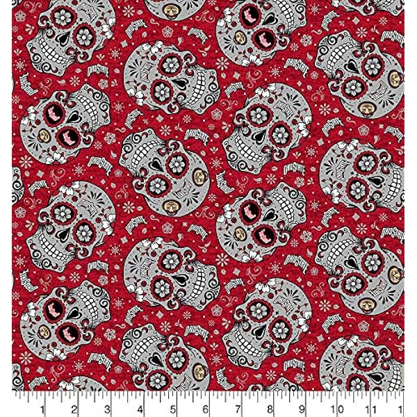 Amazon Com Ohio State University Cotton Fabric Sugar Skull Design Newest Pattern Ohio State Buckeyes Cotton Fabric Sports Outdoors