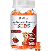 HERBION Naturals Multivitamin Gummies for Kids, Immune Support with Vitamin C, D3, B12, A, E & Zinc, Strawberry Flavor, Gluten Free, Vegan, Chewable Gummies for Vitality & Immunity, 90 CT, Pack of 1