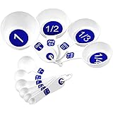 Chef Craft Easy to Read Plastic Measuring Spoon Set, White, 1/8 tsp, 1/4 tsp, 1/2 tsp, 1 tsp, 1/2 tbsp, 1 tbsp, 1/4 cup, 1/3 