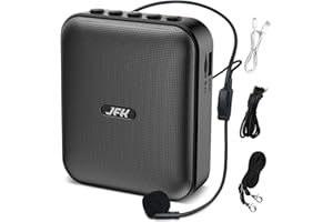 JFH Voice Amplifier for Teachers,pa System with Bluetooth,Portable Voice Amplifier Support Music Playing,Recording,Mini Megaphone Speaker with Wired Microphone Headset for Speaking,Singing,Tour Guide