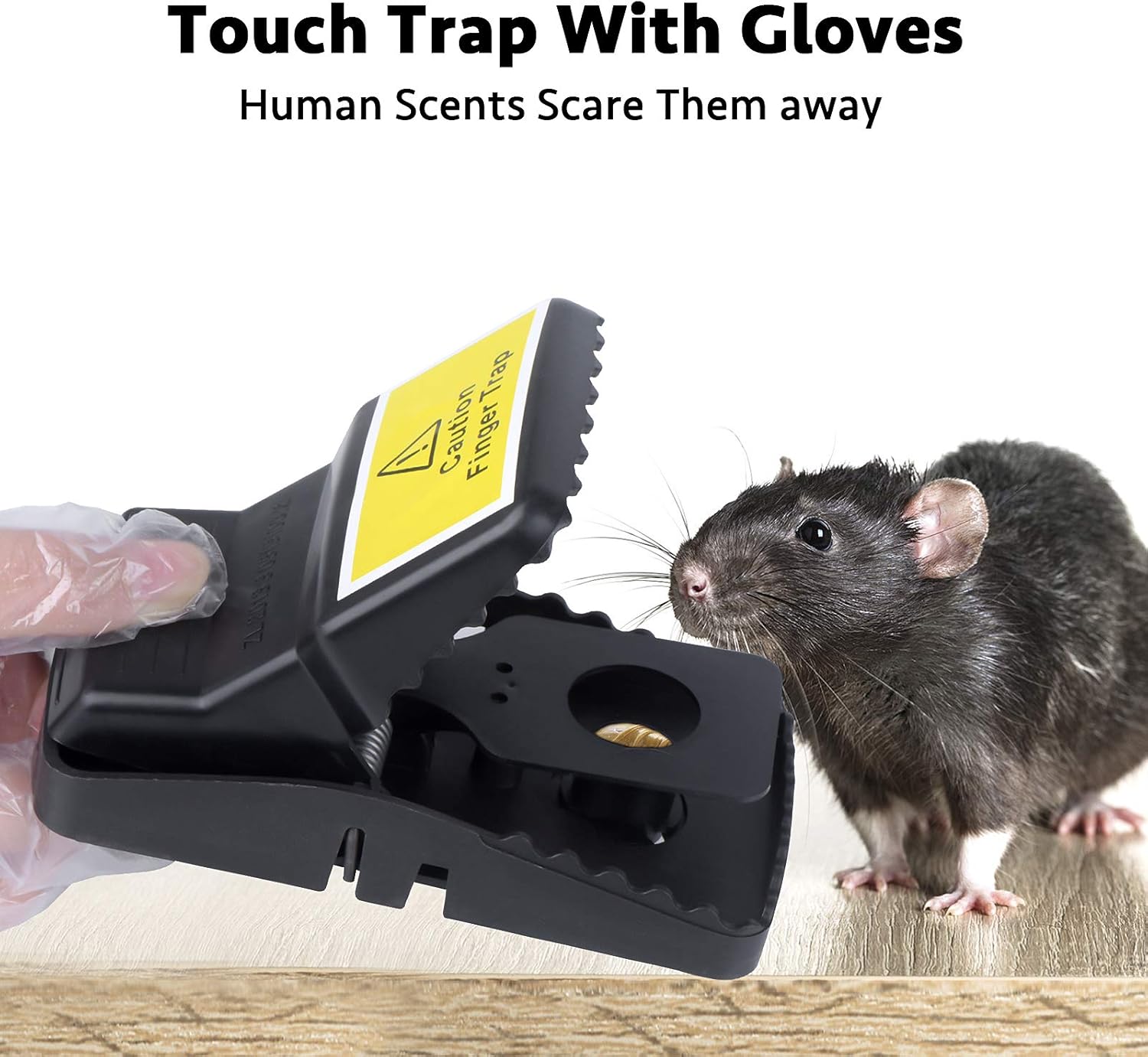 Trisiki 4 Pack Upgraded Rat Trap, Mouse Trap for Various Sizes of Rodents High Sensitive Large Snap Trap that kills instantly - Image 5