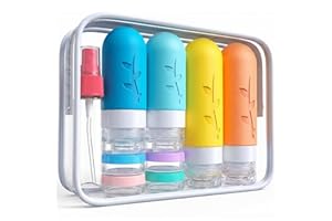 DEPOZA 16 Pack Travel Bottles Set - TSA Approved Leak Proof Silicone Squeezable Containers for Toiletries, Conditioner, Shampoo, Lotion & Body Wash Accessories (White)