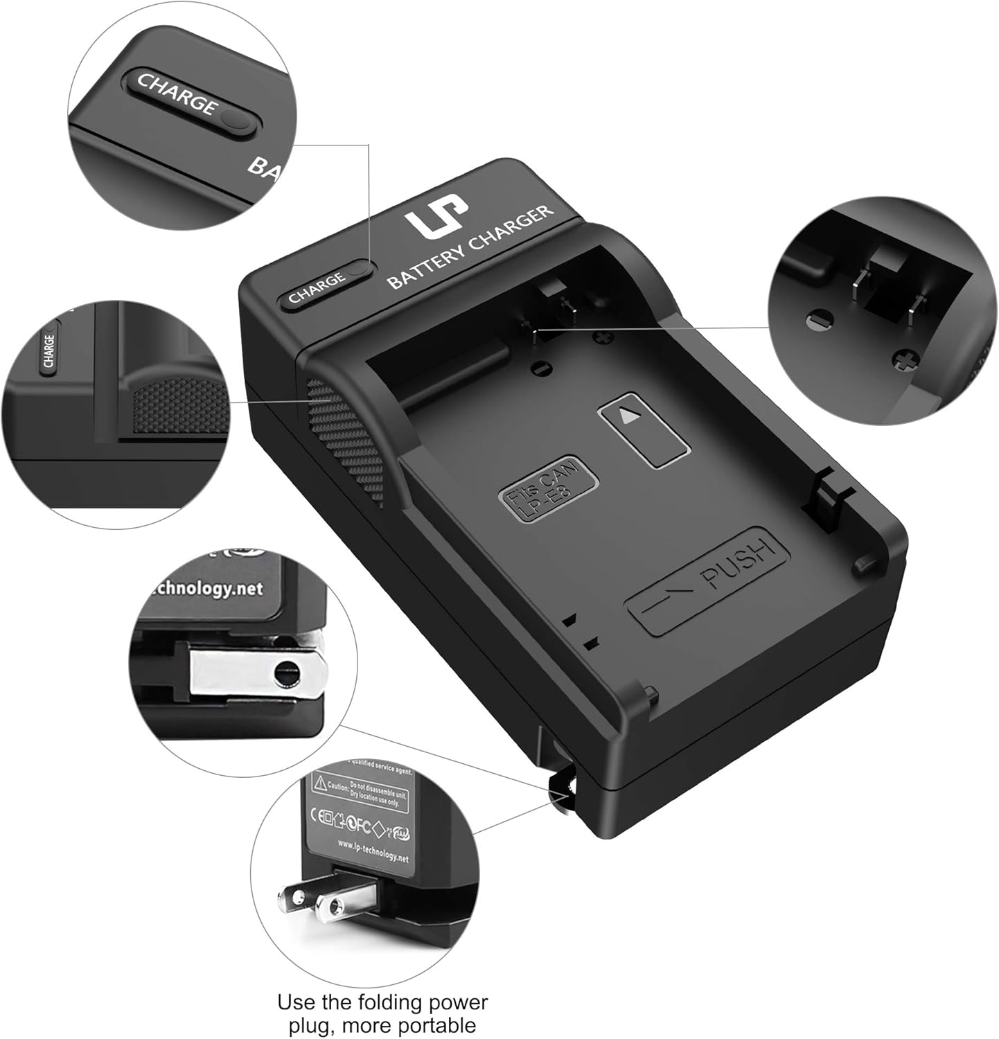 LP-E8 Battery Charger, LP Charger Compatible with Canon EOS Rebel T2i, T3i, T4i, T5i, 550D, 600D, 650D, 700D, Kiss X4, X5, X6i, X7i Cameras & More (Not for T2 T3 T4 T5) : Camera & Photo