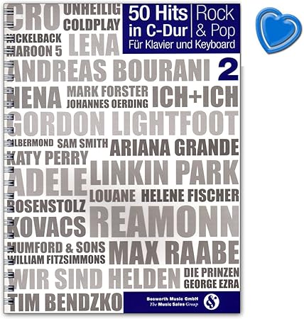 50 Hits In C Dur Rock A Pop Band 2 Alle Lieder Sind Im Vollstandigen Klaviersatz Mit Akkordbezifferung Und Mit Text Fur Klavier Und Keyboard Songbook Mit Notenklammer Boe7886 9783865439819 Amazon De Musikinstrumente