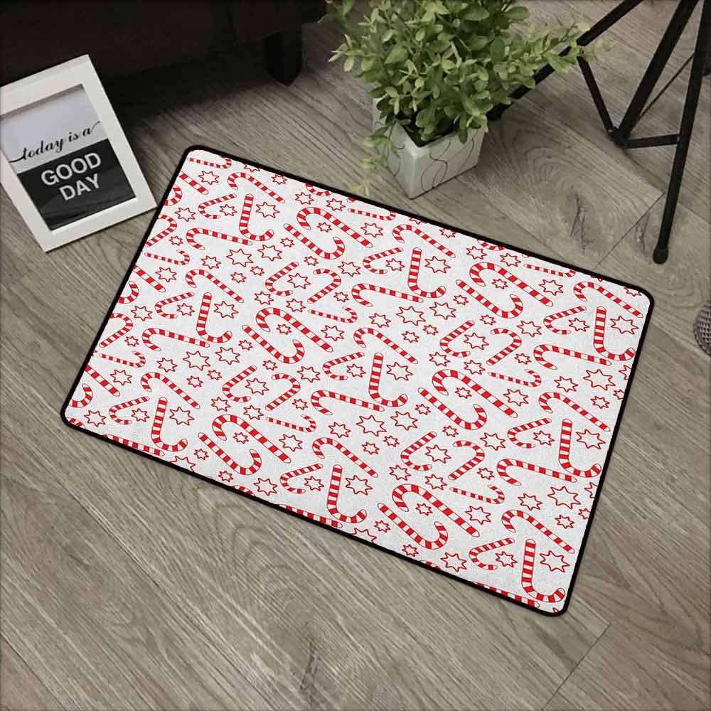 Designed Kitchen Bathroom Floor Mat Colorful Candy Cane,Bonbons Lollipops Sugary Treats Sweeties