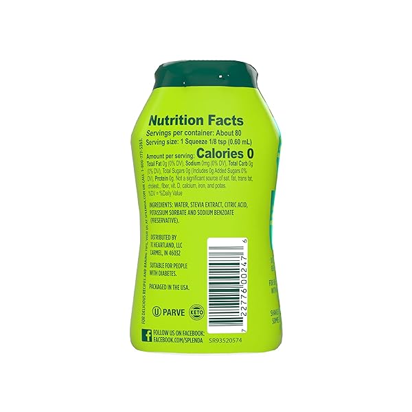 SPLENDA STEVIA LIQUID ZERO CALORIE SWEETENER DROPS, 1.68 OUNCE BOTTLE (PACK OF 1)