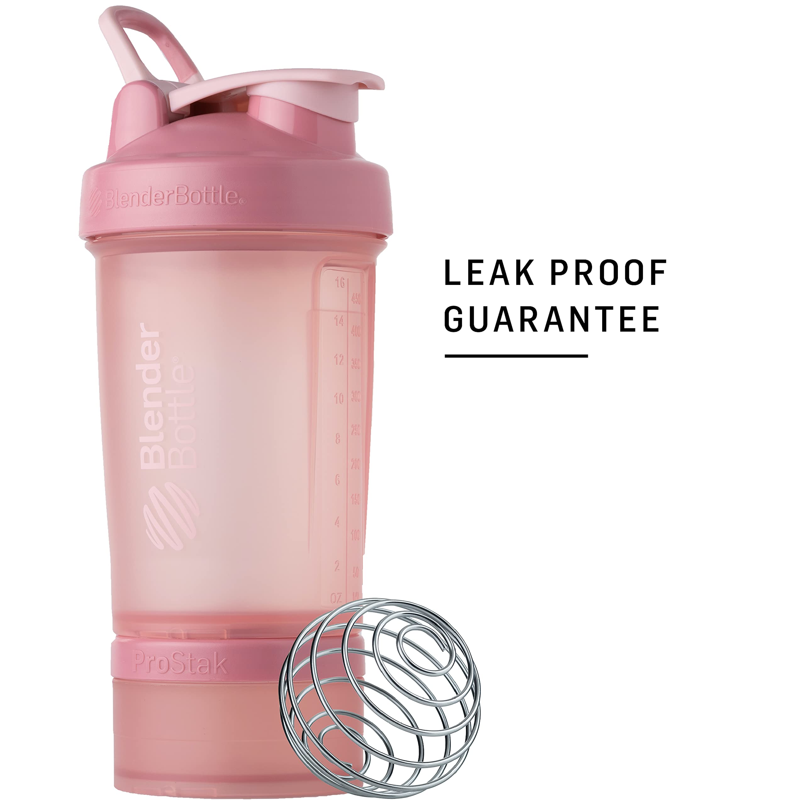 BlenderBottle Shaker Bottle with Pill Organizer and Storage for Protein Powder, Classic V2 ProStak System, 22-Ounce, Rose Pink