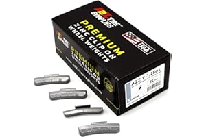 A2Z TIRE SUPPLIES T Series Hammer on ZINC Wheel Weights Coated (1.25oz) Box of 50pcs