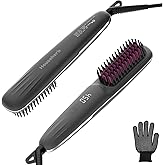 Hair Straightener Brush for Women, 2-in-1 Hot Comb & Straightening Brush with 9 Temperature Settings, Up to 450℉ for Frizz-Free, Smooth Hair – Perfect for Home, Office & Travel