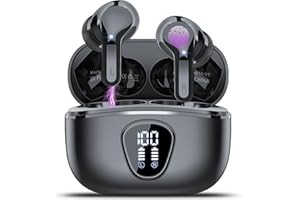 BESNOOW Wireless Earbuds 2024 Bluetooth 5.3 Headphones, 40H Playback HiFi Stereo Ear Buds with LED Display, Noise Cancelling Earbuds, IP7 Waterproof in-Ear Earphone for iOS Andriod Sport/Workout/Running