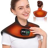 Neck and Shoulder Heating Pad Cordless for Pain Relief, Heated Neck and Shoulder Wrap Electric Warmer Pads
