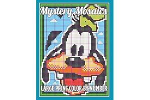 Large Print Mystery Mosaics Color by Number: Easy Dazzling Animals 100 Page Pixel Art Coloring Book for Adults and seniors, Color Quest Challenges Book (Mystery Mosaics Animal Color By Number)