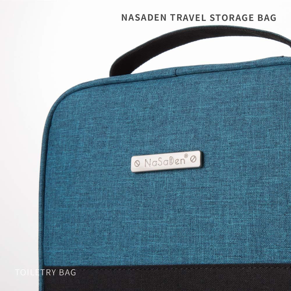NaSaDen Premium Toiletry Bag - Packing Organizers, Fashion Waterproof Travel Toiletry Bag Cosmetic Bags Make Up Case Bathroom Shaving Organizer Kit with Great Compartments for Men Women Girls