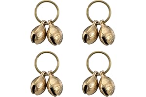 MBAIYO 8 Pcs Copper Bell for Dog Collar, Extra Loud Brass Pet Tracking Bells with Quick Snap Clips for Cats Dogs Anti Lost Training Collar Accessories