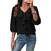 SHEWIN Womens Blouses Dressy Casual 3/4 Length Sleeve Work Shirts Business Casual Tops Spring Outfits for Women 2026