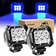 Nilight 4" Led Light Pod Blue Spot Driving Fog Light 2PCS 18W Off Road Fishing Hunting Emergency Safety Signal Deck Trailer Hunting lights for UTV Pick-up Van Boat Tractor, 2 years Warranty