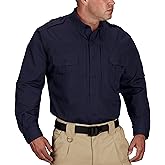 Propper Tactical Long Sleeve Ripstop Shirt – Epaulettes, Teflon Fabric Protection & Concealed Document Pockets for Public Safety in LAPD Navy, Large Long