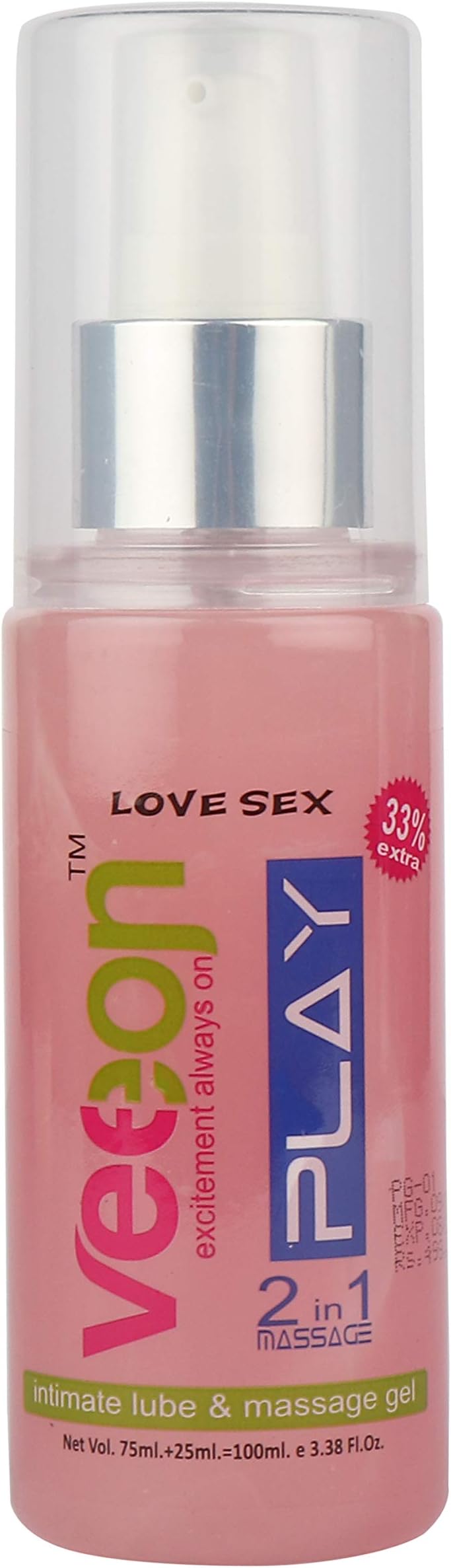 Veeon Unisex Water Based 2 in 1 Intimate lube & Massage Gel (75ml)