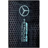Mercedes AMG Petronas F1 Fleece Blanket &ndash; Official Formula 1 Merchandise, Stealth Mesh Design Black Throw, Ultra Soft Lightweight Blanket for Sofa Travel &amp; Fans, 40x59 in