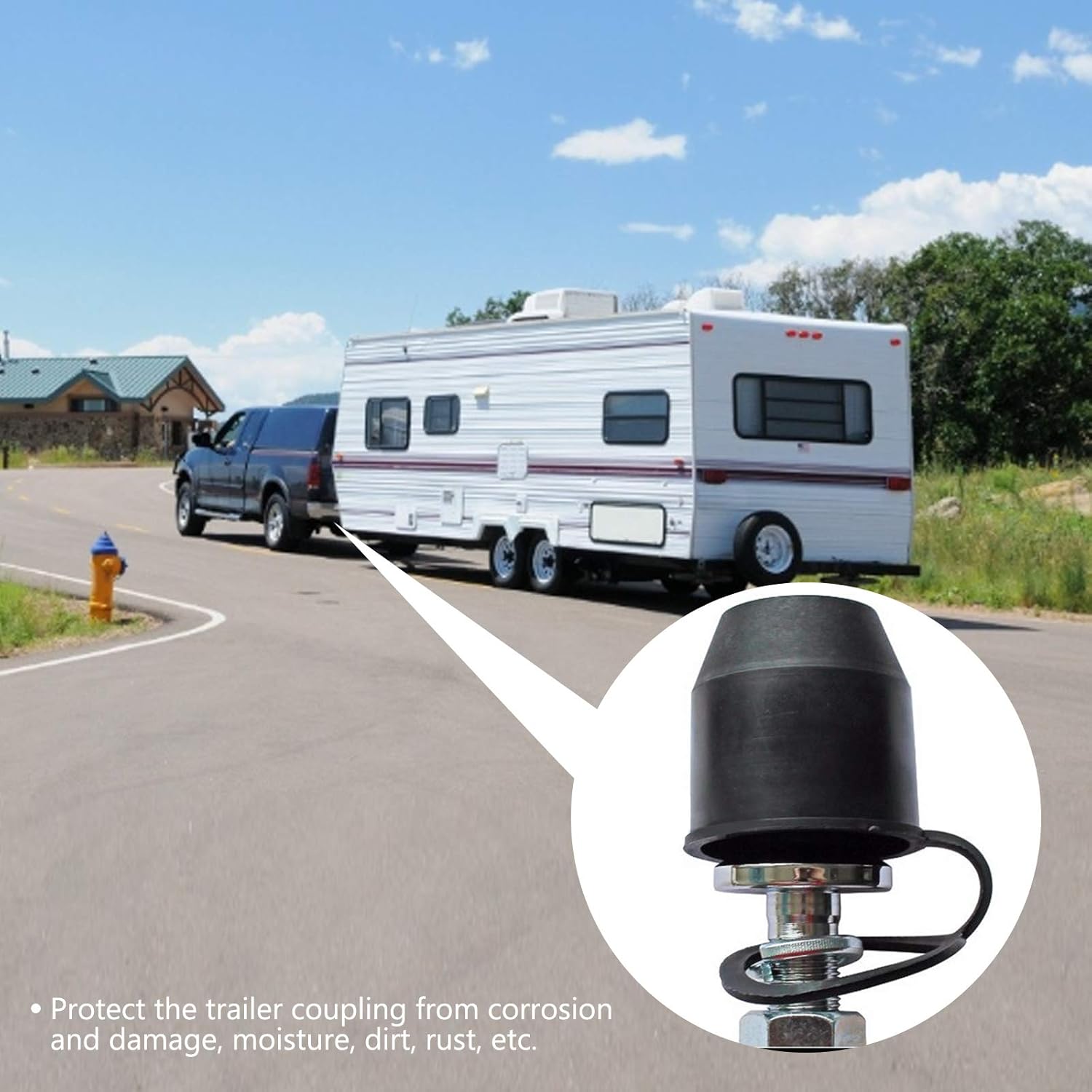 Kupink 3 Pcs 50mm Trailer Hitch Ball Cover Plastic Car Vehicle Truck