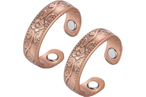 BioMag Magnetic Rings, Pure Copper Rings for Men Women, Adjustable Fingers Thumb Ring Jewelry Gift