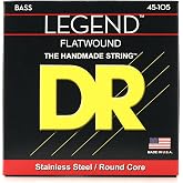 DR Strings Legend- Polished Flatwound Stainless Steel Bass Strings: Medium 45-105 (FL-45)