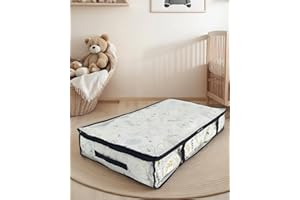 Large PVC Storage Bag with Zipper, Dustproof Organizer for Blankets/Clothes/Seasonal Items, Under The Bed Shoe Storage Bag, B