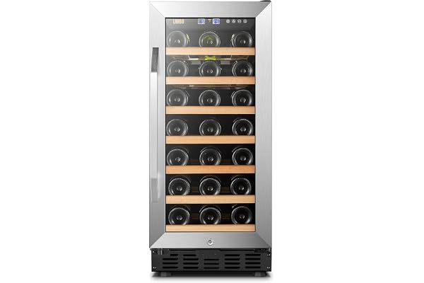 Lanbo 15 Inch Built In Wine Fridge Cooler, 33 Bottles Compressor Wine Cellar