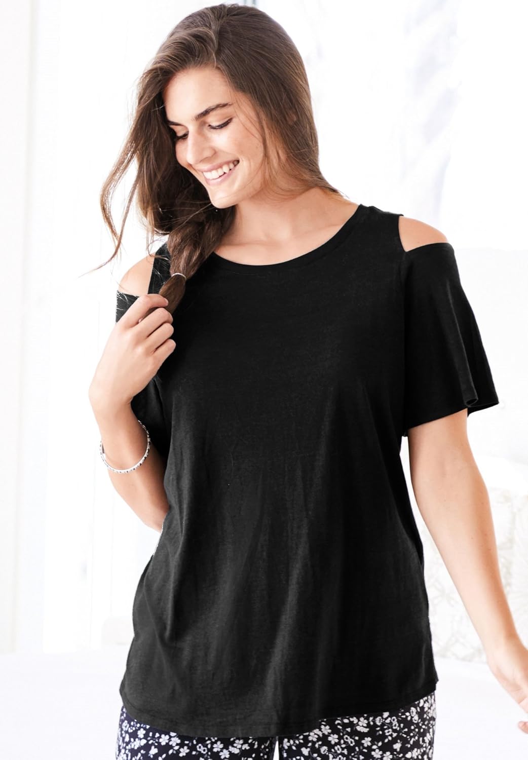 avaatar cold shoulder cotton tees for women (pack of 2)