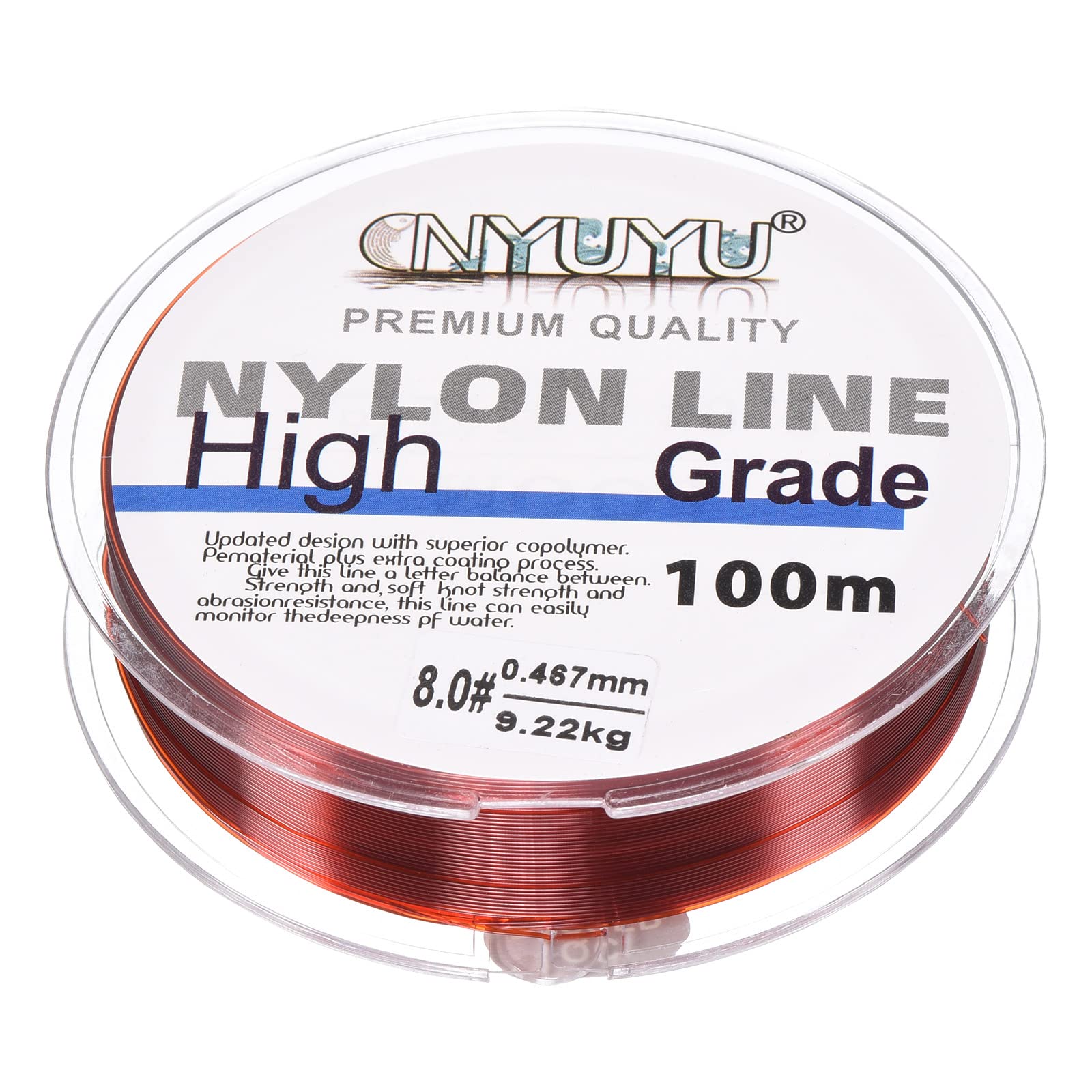 PATIKIL 109Yard/328FT Nylon Fishing Line, 20Lb Monofilament String Wire Fluorocarbon Coated for DIY Craft Hanging Decoration, Wine Red