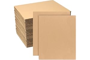 SINJEUN 150 Pack 11 x 8.5 Inch Corrugated Cardboard Sheets, 1/16 Inch Thick Brown Kraft Cardboard Sheets for Crafts, Flat Cardboard Filler Insert Sheet Pads for Packing, Mailing, Moving