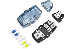RECOIL ZDFGK Fuse Distribution Combo Blocks for Dual Amplifiers, 2-Way Mini-ANL Fused Block & 2-Way Ground Block, 1 X 0/2/4 G