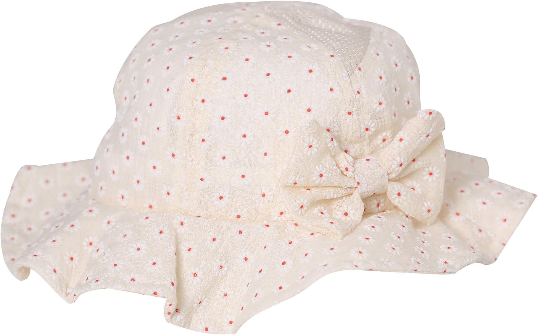 Gongzhumama Baby Girl's Sun Hat with Hair Bow Sun Protection (0-6months, cream)